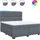 vidaXL Boxspringbett mit Matratze Dunkelgrau 180x200 cm Samt