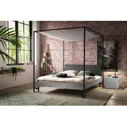 Hasena Himmelbett Velino, Farbe: Beton Nachbildung, Bezugsfarbe: Kul smoke, Metallfarbe: Anthracit, verschiedene Größen