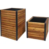 MCW Pflanzkasten L23 2er-Set 40 x 20 x 20 cm Braun