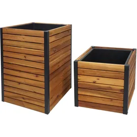 MCW Pflanzkasten L23 2er-Set 40 x 20 x 20 cm Braun