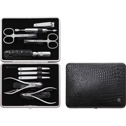 Classic Inox Maniküre-Zubehör schwarz im Etui 10 El.