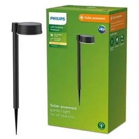 Philips Sockelleuchte Kunststoff 54,0 cm Solar 1,5 W inkl. Dämmerungssensor schwarz