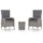 vidaXL 3-tlg. Bistro-Set Poly Rattan und Akazienholz Grau