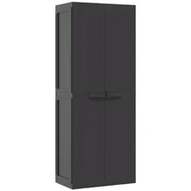 vidaXL Gartenschrank Schwarz 65x37x165 cm PP Modell 1