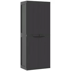 vidaXL Gartenschrank Schwarz 65x37x165 cm PP Modell 1