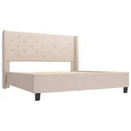 MCW Polsterbett N59 180 x 200 cm Massivholz Stoff/Textil creme-beige