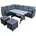 Polyrattan Sitzgruppe Essgruppe Gartenmöbel Set Lounge Gartengarnitur Schwarz Schwarz