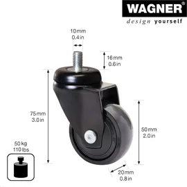 Wagner Möbel-Lenkrolle 3 C-Serie Tragkraft 50 kg Ø 50 mm