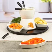 Hi Fondue-Set weiß Keramik - weiß