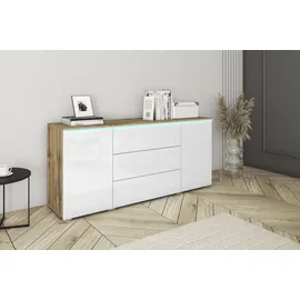 Home Affaire Sideboard VERA 150 x 67,9 x 39,5 cm Braun / Weiß