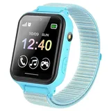 Kinder Smartwatch, Telefon Uhr für Kinder 10 Spiele MP3 Musik Anruf Taschenlampe Kamera SOS Touchscreen, Kids Smart Watch mit Schrittzähler Wecker Recorder Geschenk für Junge Mädchen (Blau)