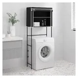 vidaXL Waschmaschinenregal 2 Ablagen Schwarz 71x29,5x170,5 cm Eisen