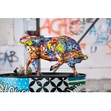 Casablanca modernes Design Casablanca Deko Figur Stier - aus Kunstharz im Street Art Design - Farbe: Mehrfarbig Höhe 27 cm