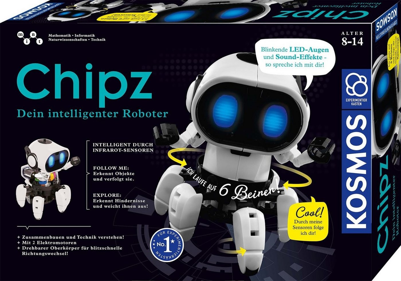 KOSMOS Verlag Kreativset Chipz Dein intelligenter Roboter schwarz bunt
