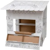 Adam Toys Tektorado - Spielhaus aus Pappe für Kinder - Kinderspielhaus aus Karton zum Bemalen und Spielen - für Outdoor & Indoor - für Kinder ab 3 Jahren - Kaufladen
