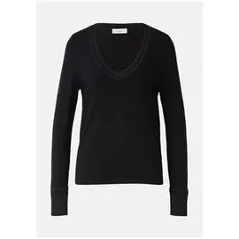 Comma, Longpullover Strickpullover mit Glitzergarn-Details Schwarz 34