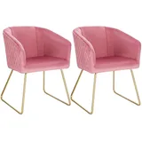 Woltu Polsterstuhl (2 St), Esszimmerstühle Küchenstuhl Wohnzimmerstuhl Sessel rosa