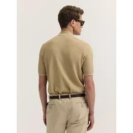Bugatti Poloshirt "kurzarm", Herren, Gr. XXL, 40, beige, 50% Baumwolle, 50% Polyester, unifarben, regular fit, ohne Ausschnitt, Shirts, gestrickt in Regular Fit