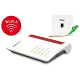 Fritz! FRITZBOX 5530 Fiber Glasfaser Modem WLAN-Router, WLAN AX Mesh, Wi-Fi 6, 2.4 / 5 Ghz, Fon Dect weiß
