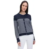 Betty Barclay Basic-Strickjacke mit Streifen in Patch Dark Blue/Cream | Gr.: 42