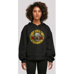 Kapuzenpullover F4NT4STIC "Guns 'n' Roses Vintage Classic Logo", Damen, Gr. XS, schwarz, Obermaterial: 100% Baumwolle, casual, oversize, Langarm, Pullover, Print