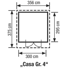 Weka Gartenhaus 179 2,95 x 3,01 m grau