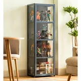 uofgcru Stehend Sammlervitrine, Vitrinenschrank Vitrine mit Acryltür, sammlervitrine wohnzimmerschrank, Glasvitrine, bücherregal glastüren,Acryl-Sammlungsvitrine, für Bücher, Wein, Büro(42×33×130cm)