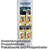 Kerkmann Infosäule tec-art Size silber DIN A4, 1/3 DIN A4 6 Fächer 77,0 x 30,0 x 185,0 cm, 1 St.