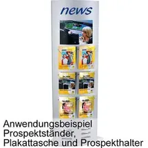 Kerkmann Infosäule tec-art Size silber DIN A4, 1/3 DIN A4 6 Fächer 77,0 x 30,0 x 185,0 cm, 1 St.