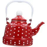 OUNONA 1Stk aus Emaille tea time teatime kleine keine pfeifenden Kessel wasserkocher retro Wasserkessel Haushalts-Teekessel kreative Rostfreier Stahl rot