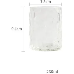 Kaffee- & Teeglas mit Struktur – Handgemacht aus Borosilikatglas - Gletscherglas