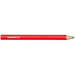 R90950012 Handwerker-Bleistift 75mm oval rot 12 Stück - rot
