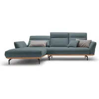 Creation BY ROLF BENZ Ecksofa hs.460, Sockel in Eiche, Alugussfüße in umbragrau, Breite 298 cm blau|grau