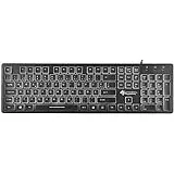 GeneralKeys Leuchttastatur: Beleuchtete USB-Tastatur mit Nummernblock, deutsches Layout (QWERTZ) (Gaming Tastatur, Tastatur Beleuchtung, PC beleuchtet)