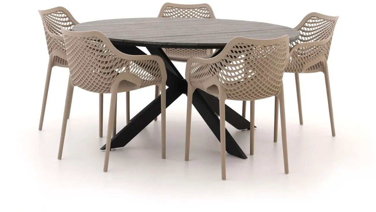 Forza Ripi/Fidenza ø 149 cm Gartenmöbel-Set 6-Teilig Stapelbar