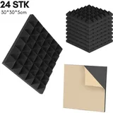 Tolletour - Akustikschaumstoff Akustikpaneele, 24er-Set, 30x30x5cm, Pyramidenförmige schalldichte Wandpaneele, Akustikplatten,