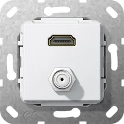 Gira 567503 HDMI SAT-F-Buchse Kpl. Einsatz Reinweiß