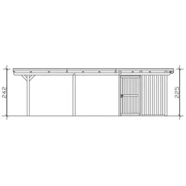 SKANHOLZ Emsland mit Abstellraum 4,04 x 8,46 m weiß inkl. Alu-Dachplatten