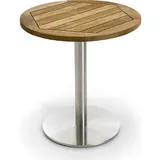 Niehoff Bistro Edelstahl rund - 70 cm rund Teak natur