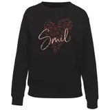 LASCANA Sweatshirt mit Herz-Leo-Druck schwarz 44/46