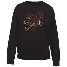 LASCANA Sweatshirt mit Herz-Leo-Druck schwarz 44/46