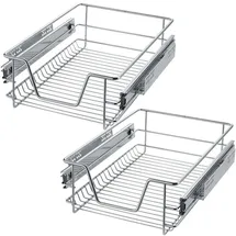 Tectake tectake® Teleskopschublade, verchromt, verstellbare Breite, einfache Montage