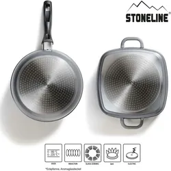 STONELINE® Kochgeschirr-Set 13-teilig mit Deckeln, beschichtete Töpfe & Pfannen Induktion geeignet