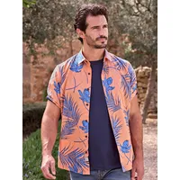 Lerros Kurzärmeliges Herrenhemd, Hawaiian-Style - pale papaya, - M