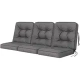 Hobbygarden 3er-Set Bankauflage für Gartenbank & Hollywoodschaukel 150cm Graphit