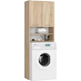 abamihome Waschmaschinenumbauschrank 64 x 30 x 180 cm Braun