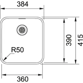 Franke Epos EOX 110-36 Edelstahl + Stopfenventil