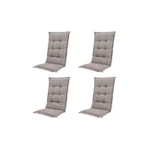 PROGARDEN Tampa Klappsessel 60 x 61 x 109 cm weiß 4 St. inkl. 4 x Auflagen taupe