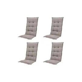PROGARDEN Tampa Klappsessel 60 x 61 x 109 cm weiß 4 St. inkl. 4 x Auflagen taupe
