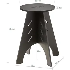 SoBuy Beistelltisch Schwarz Holz 50 x 55 cm